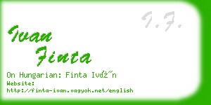 ivan finta business card